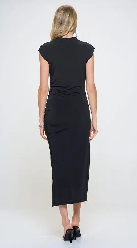 Ruched Slit Dress