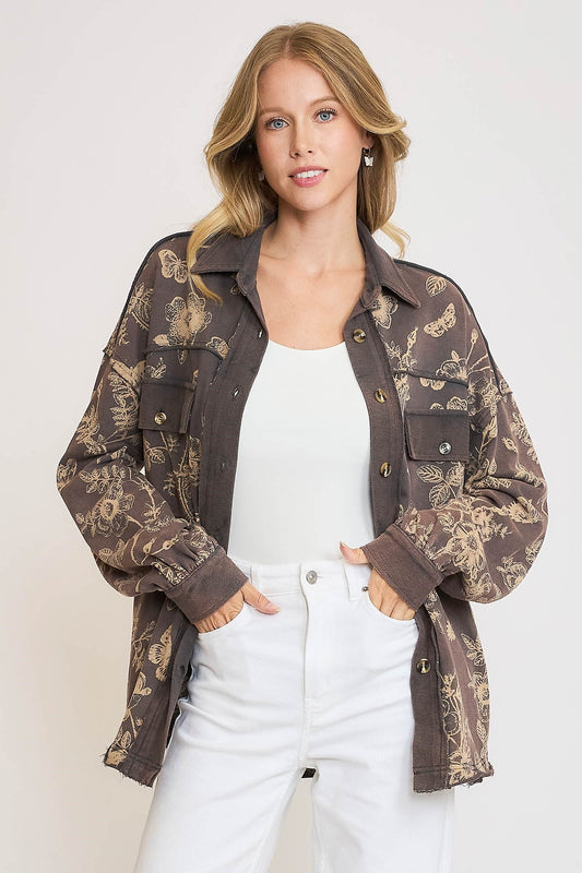 Terry Floral Shacket