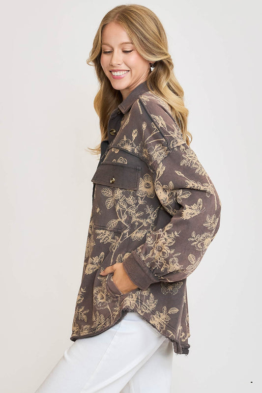 Terry Floral Shacket