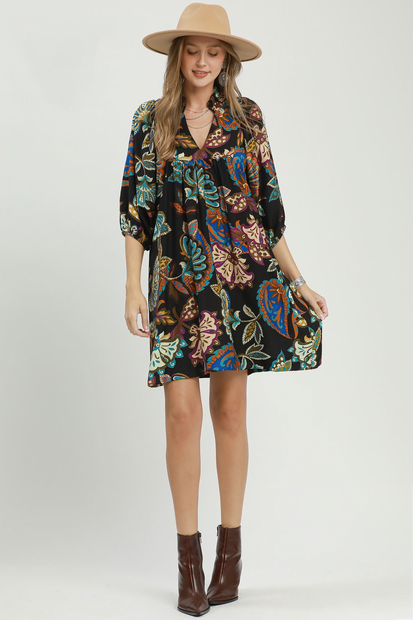 Abstract Floral Dress
