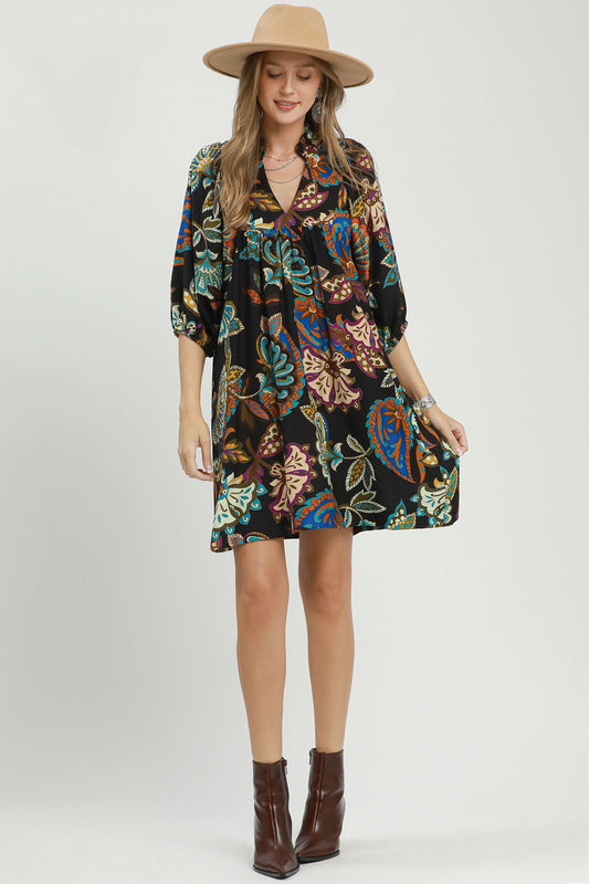 Abstract Floral Dress