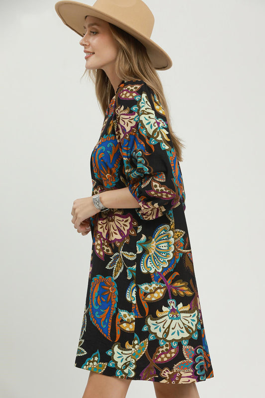 Abstract Floral Dress