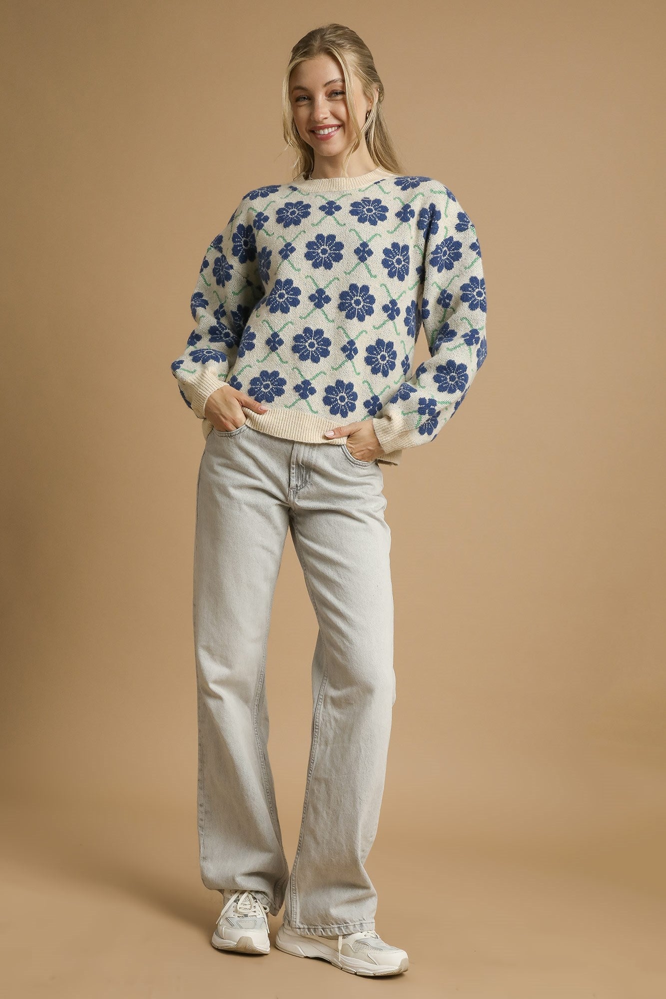 Retro Floral Sweater