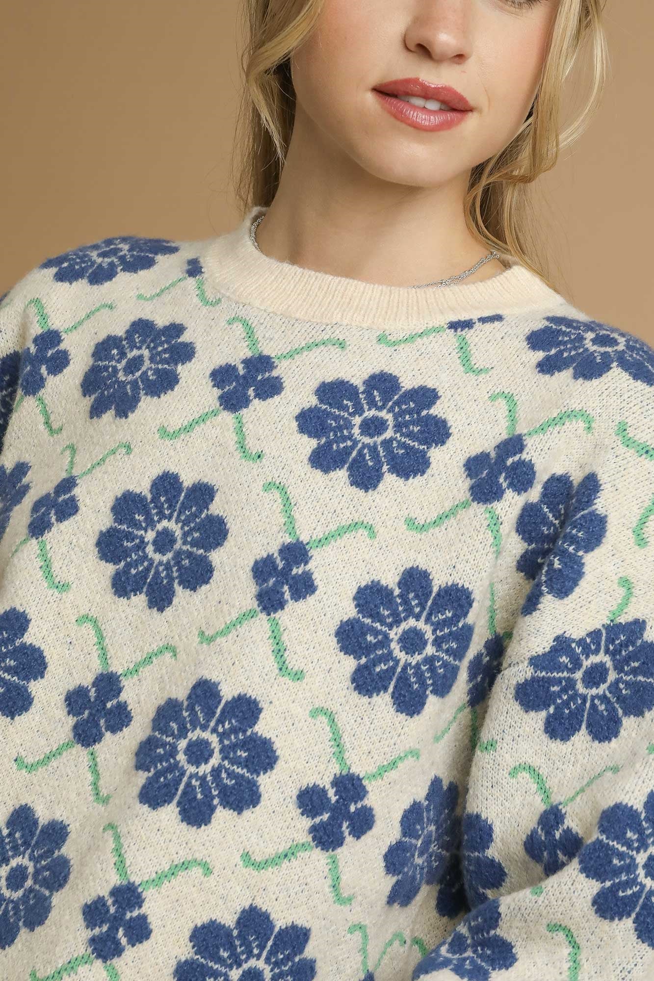 Retro Floral Sweater