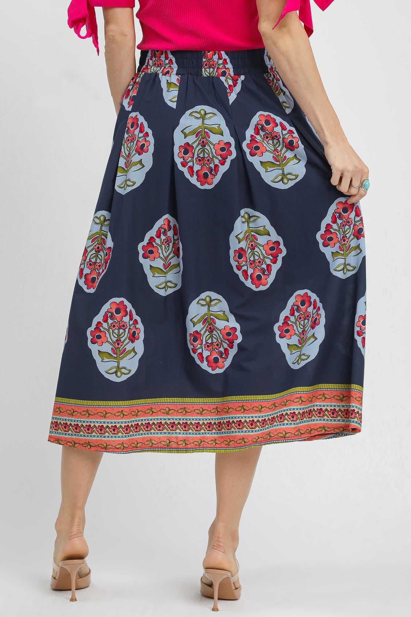 Boho Floral Midi Skirt