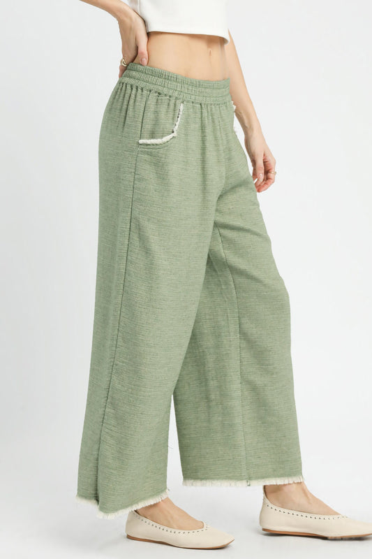 Frayed Hem Flare Pants