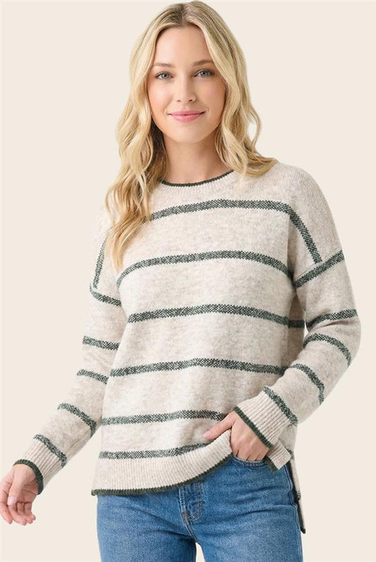 Textured Cozy Striped Sweater