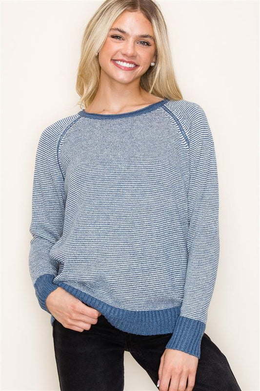 Pinstripe Pullover Sweater