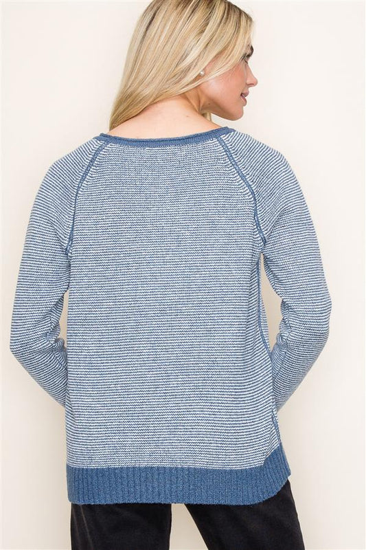 Pinstripe Pullover Sweater