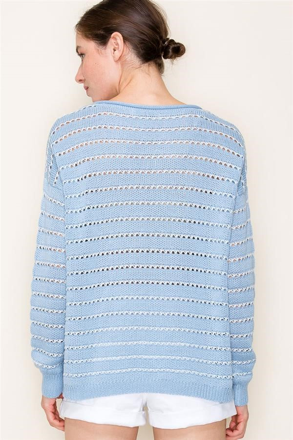 Crochet Stripe Sweater
