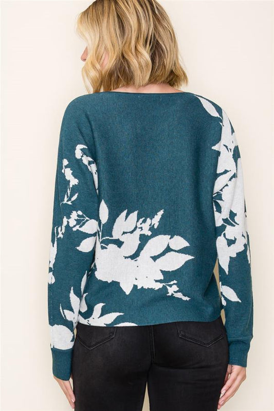 Dolman Sleeve Jacquard Sweater