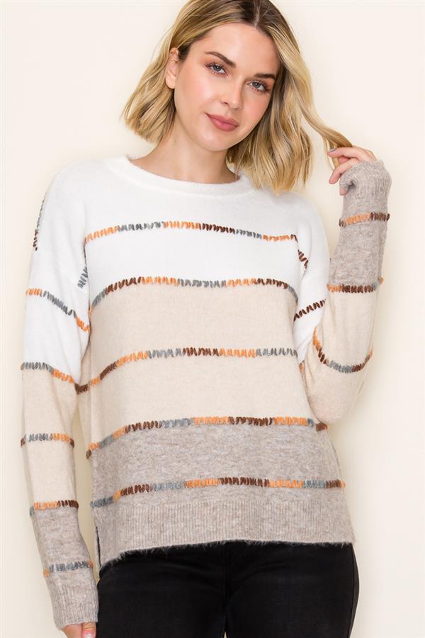 Multicolored Stitched Sweater