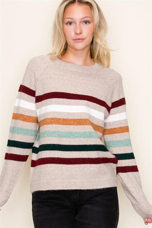 Multi Color Striped Sweater
