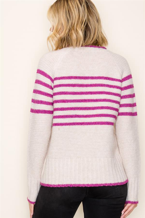 Pop Color Stripe Pullover