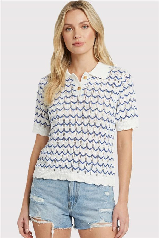 Chevron Stripe Sweater Top