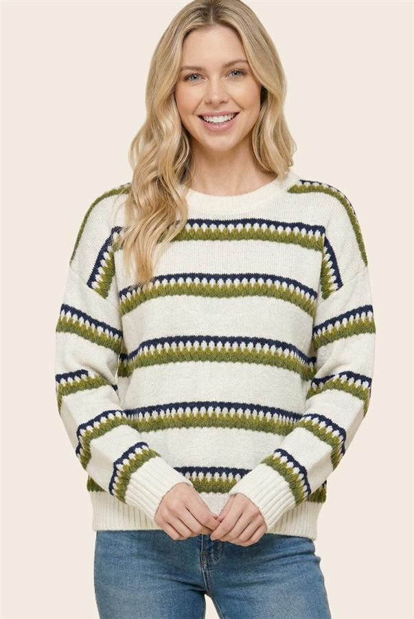 Texture Stripe Sweater