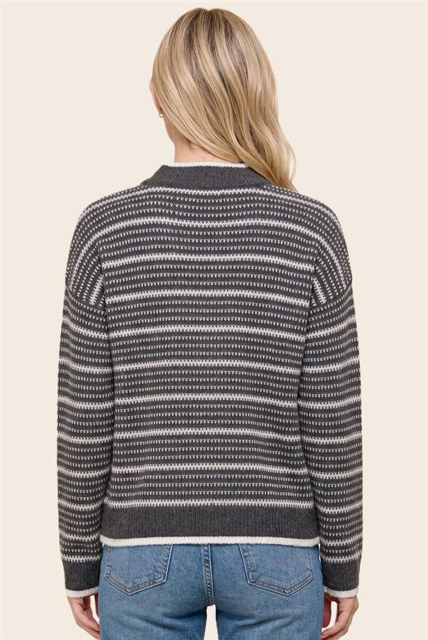 Textured Stripe Sweater Top