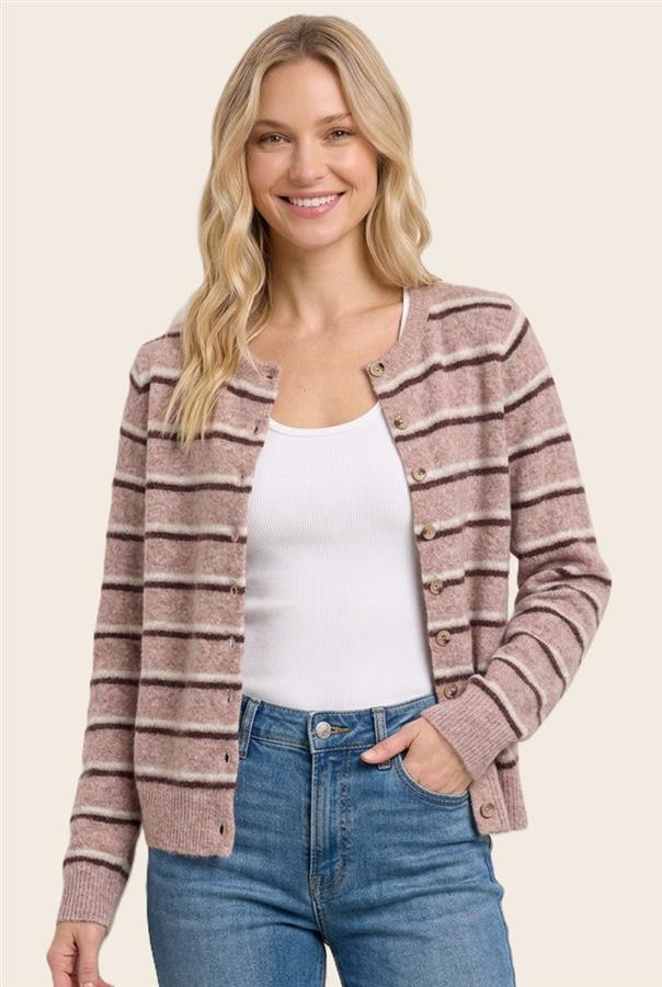 Blush Striped Cardigan