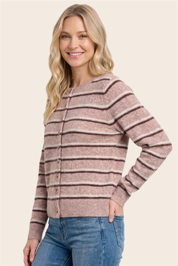 Blush Striped Cardigan