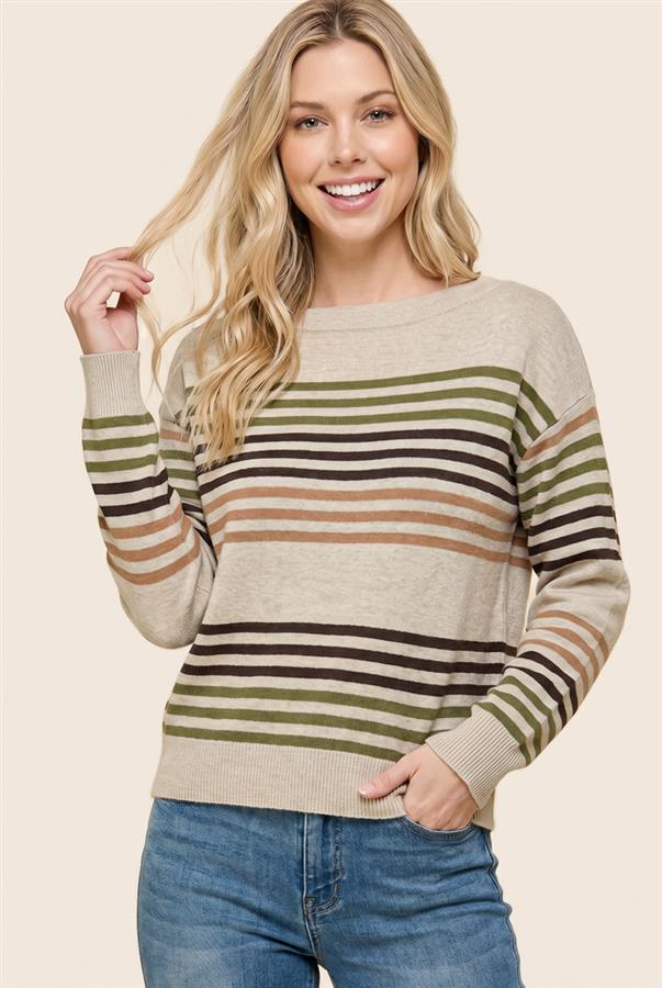 Multi-Tone Stripe Sweater