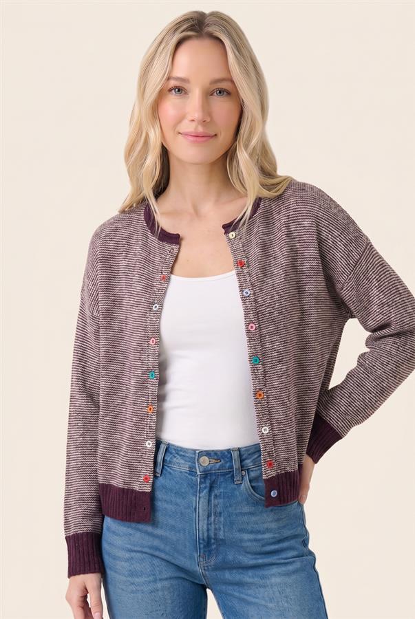 Multi Color Button Cardigan