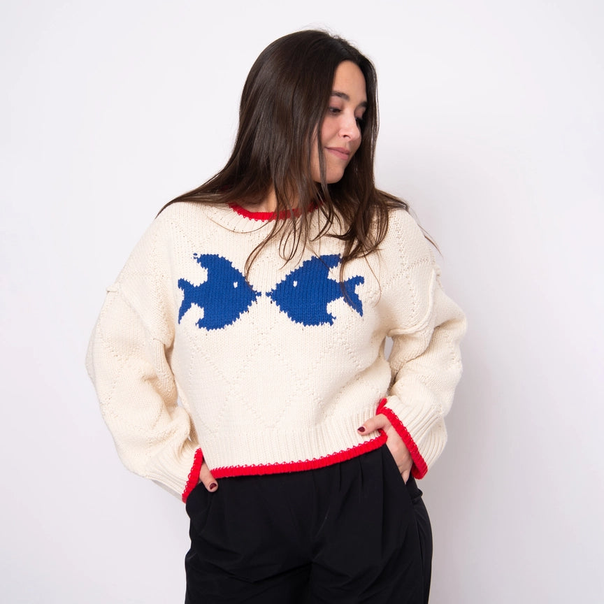 Pisces Kissing Fish Sweater