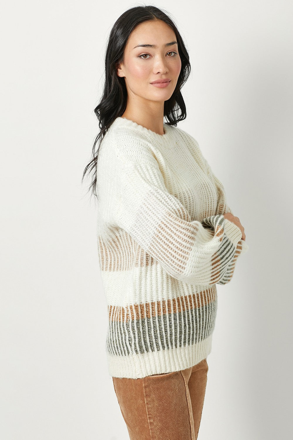 Puff Sleeve Sweater - Ivory Mix