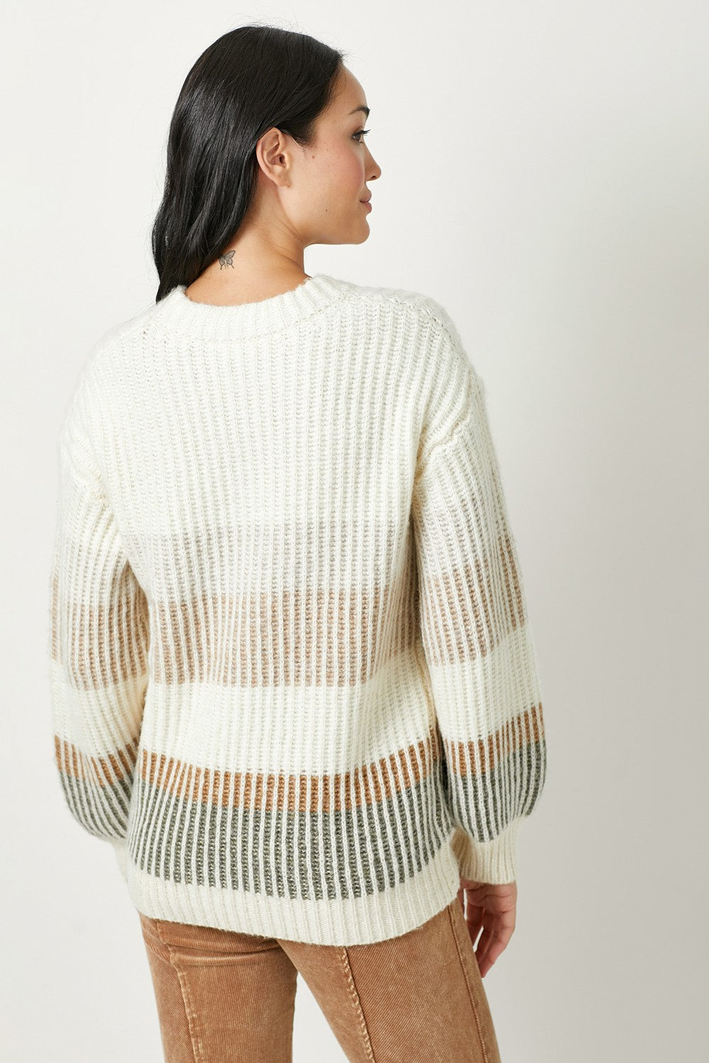 Puff Sleeve Sweater - Ivory Mix