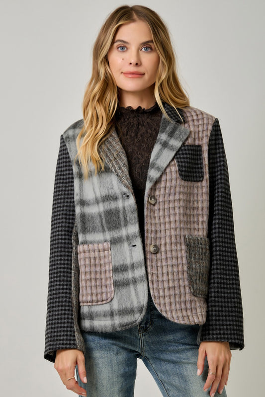 Plaid Mix Blazer