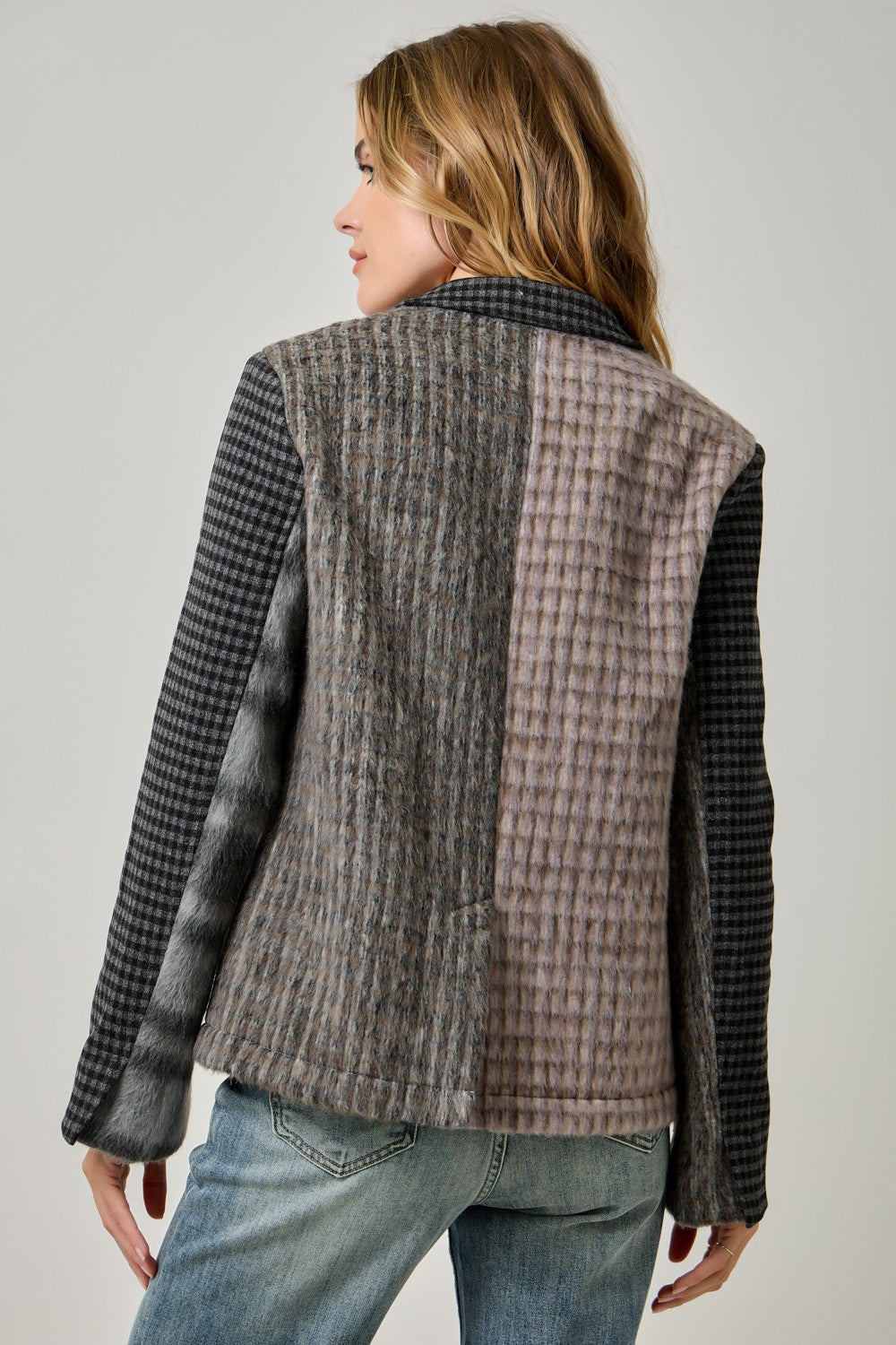 Plaid Mix Blazer