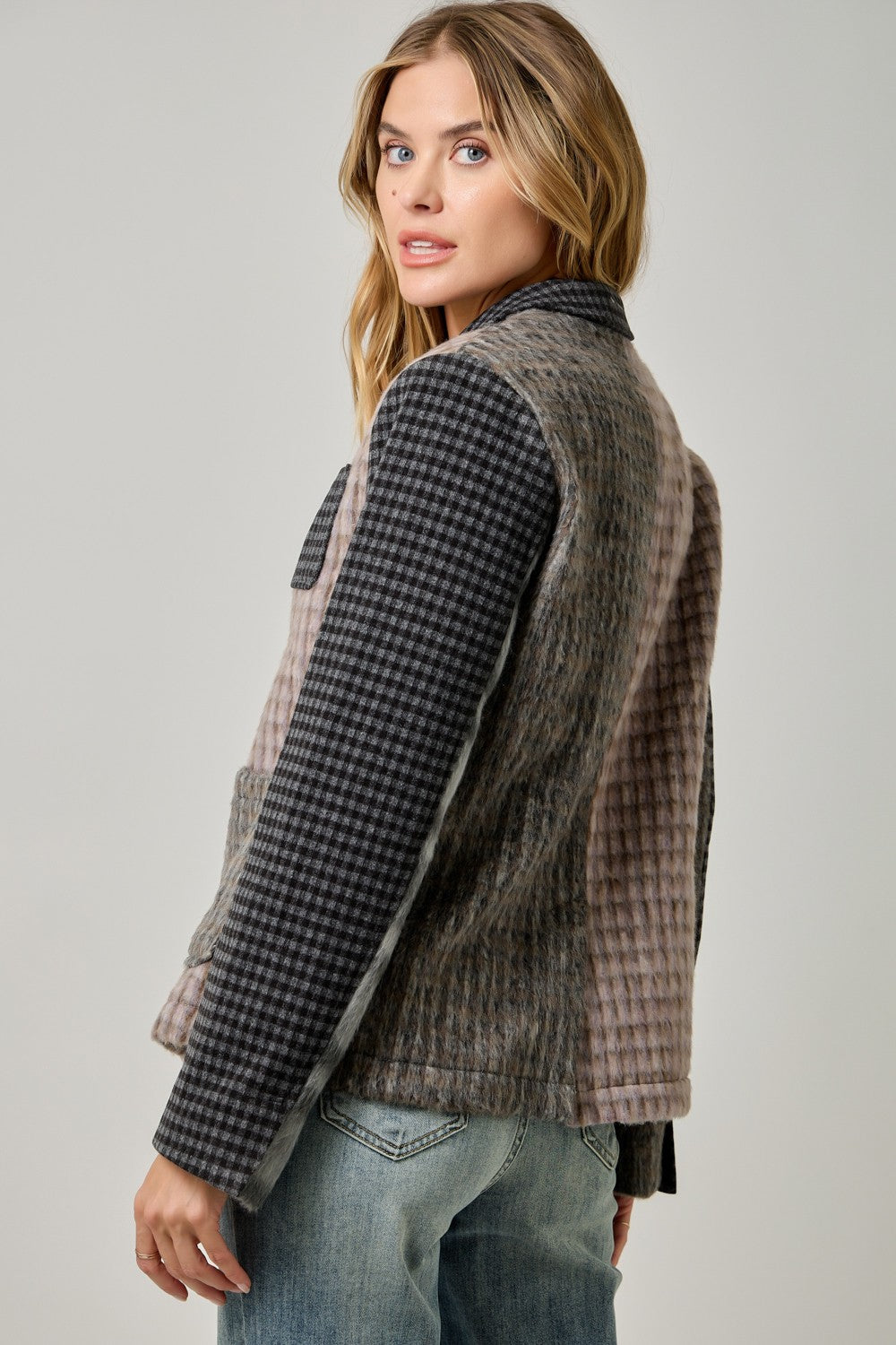 Plaid Mix Blazer