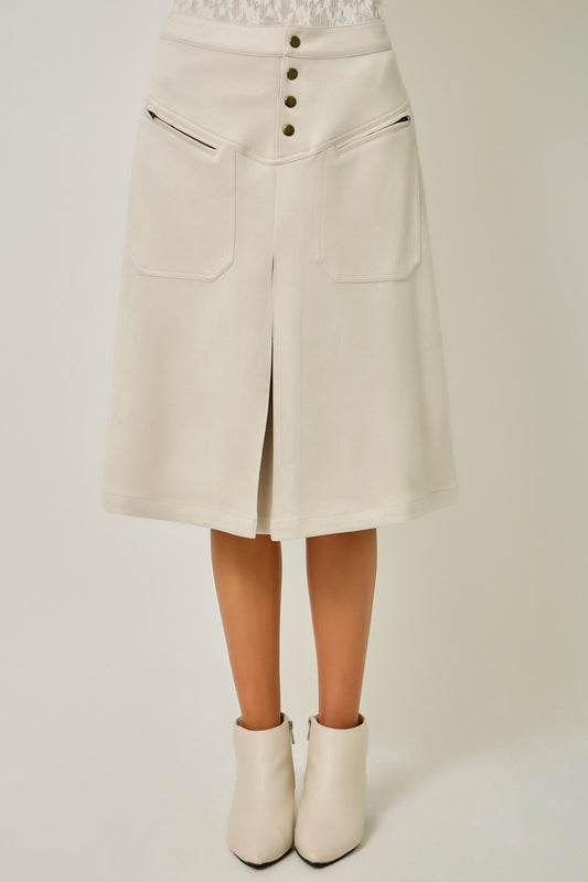 Suede A-Line Skirt