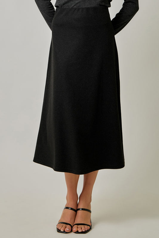 Wool Blend Black Skirt