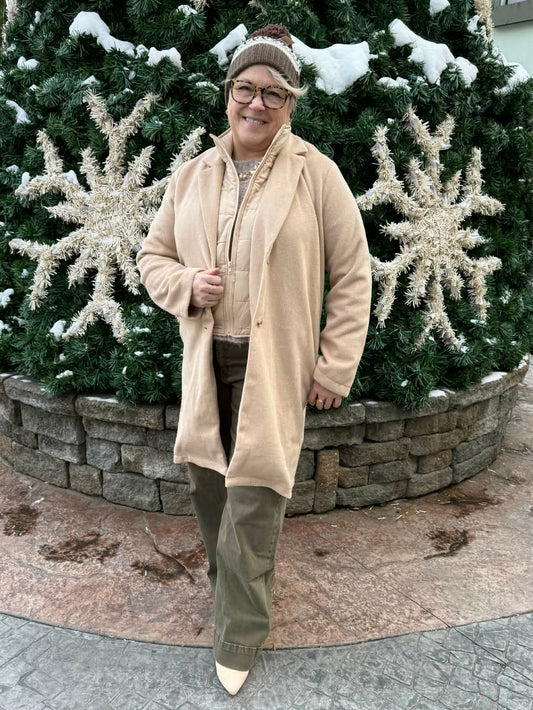 Padded Zipper Contrast Coat