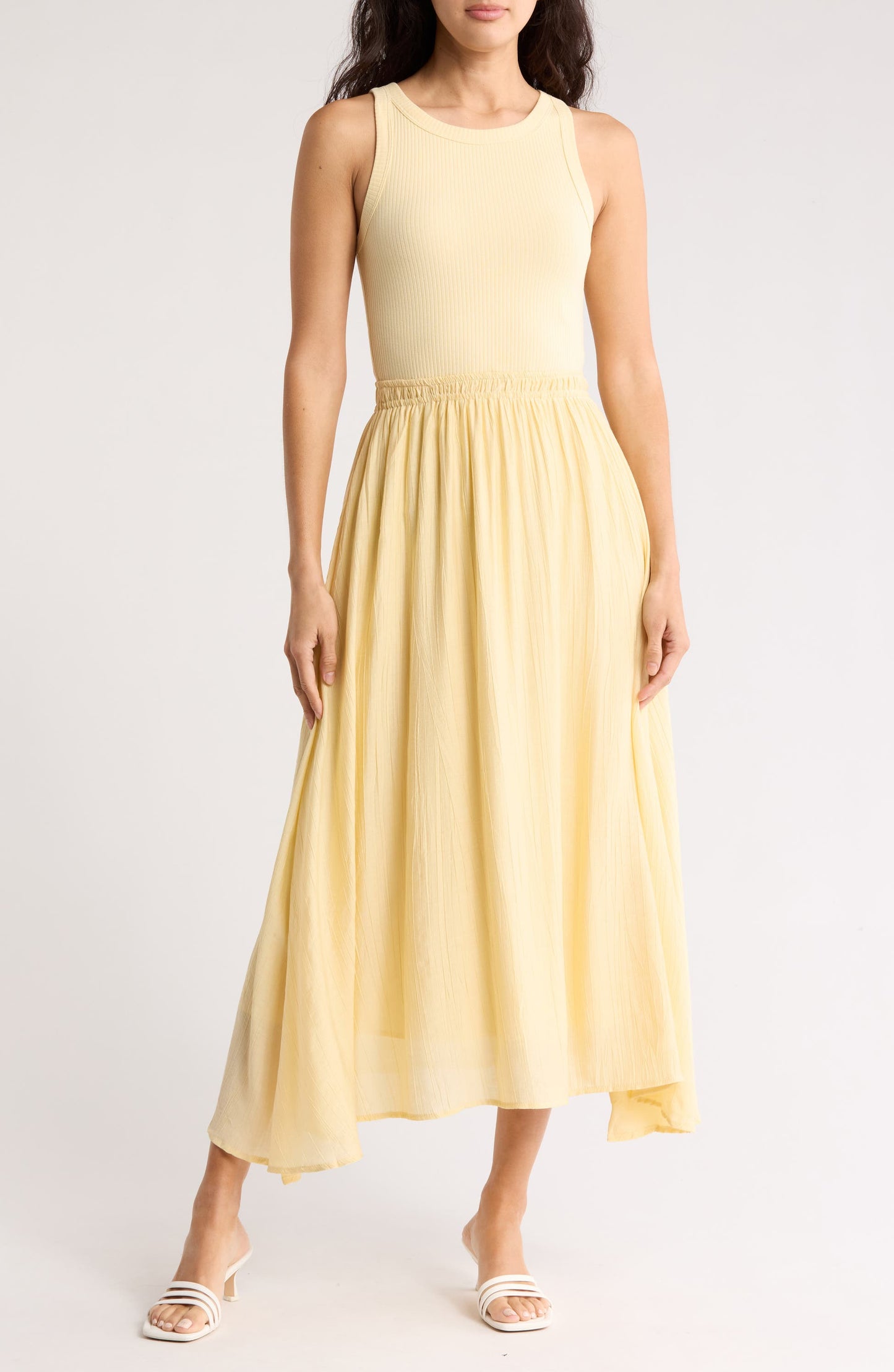 Mixed Media Midi Dress