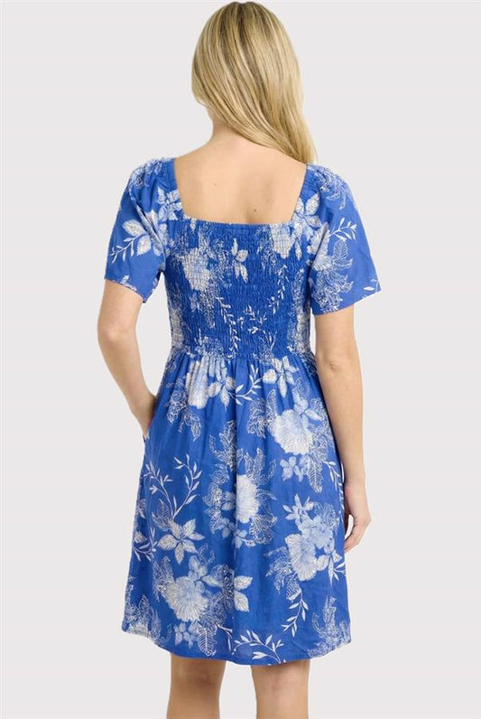 Short Sleeve Smocked Dress