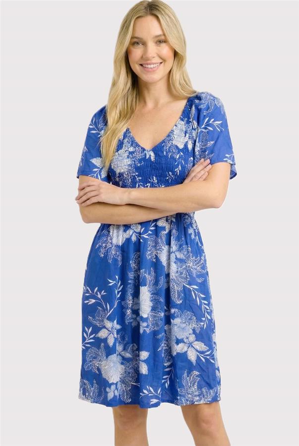 Short Sleeve Smocked Dress