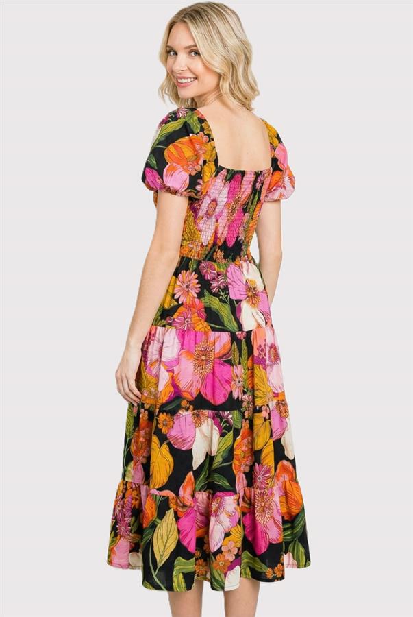 Puff Sleeve Tiered Dress