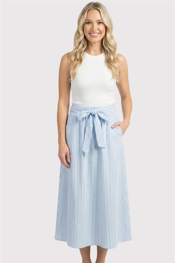 Striped Skirt & Tie Waist Dress