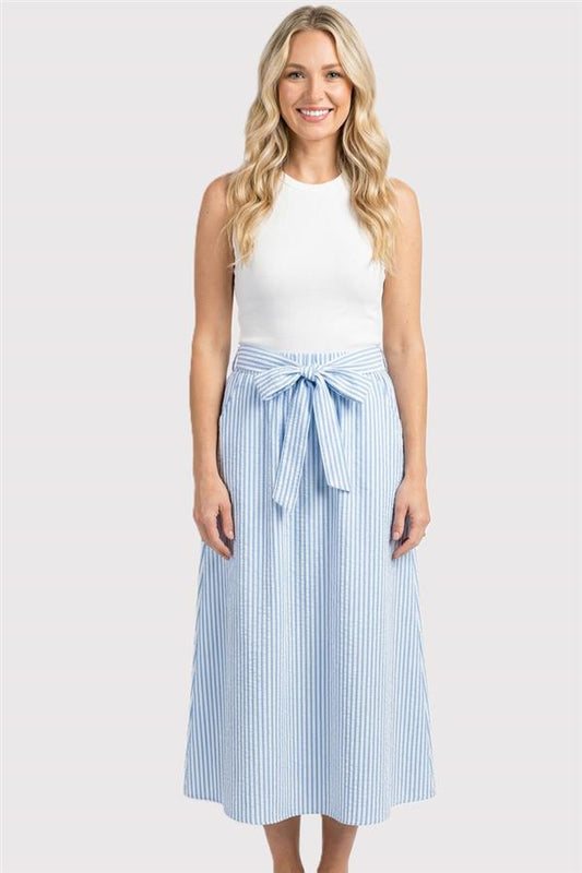Striped Skirt & Tie Waist Dress