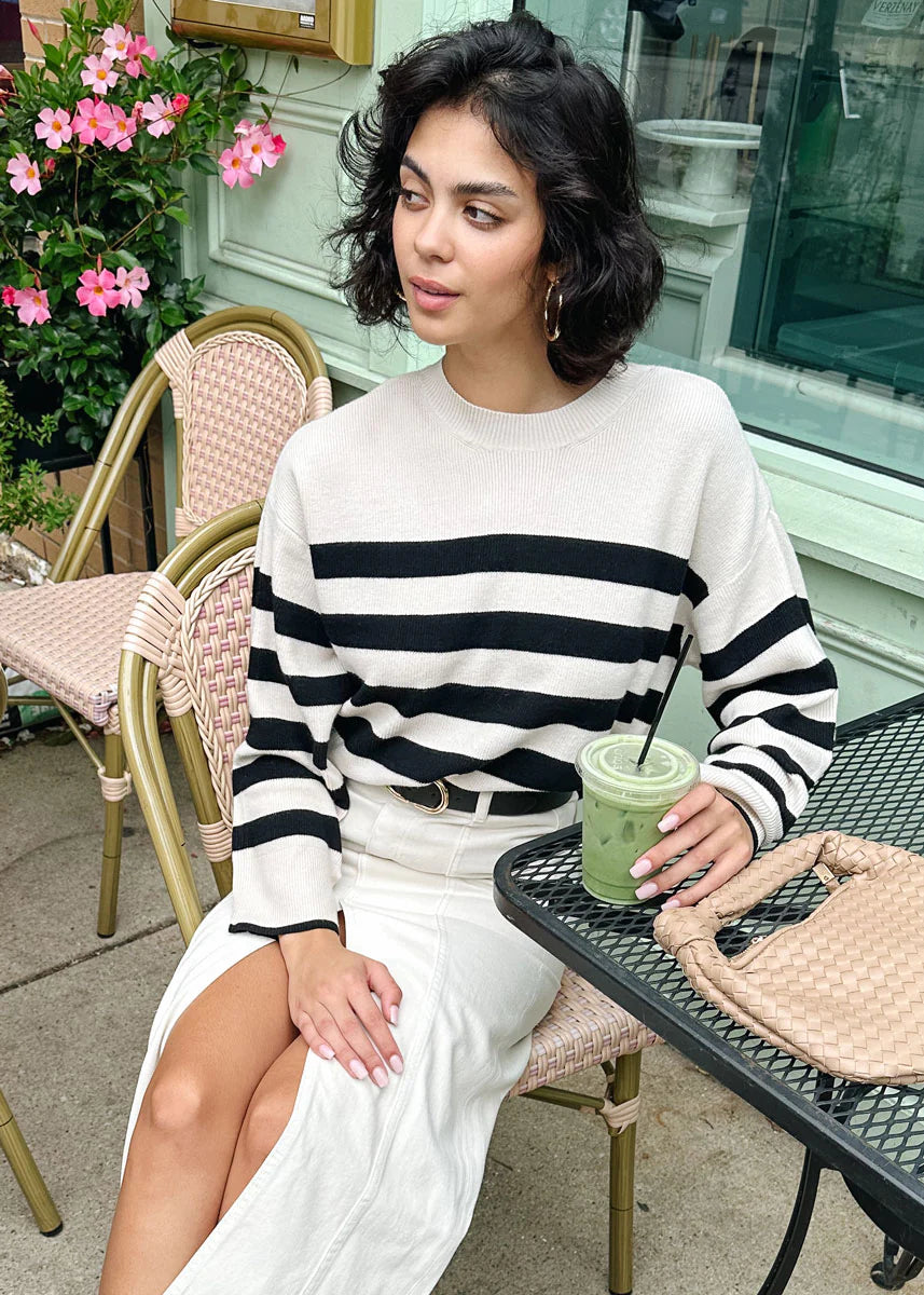 Bell Sleeve Striped Sweater