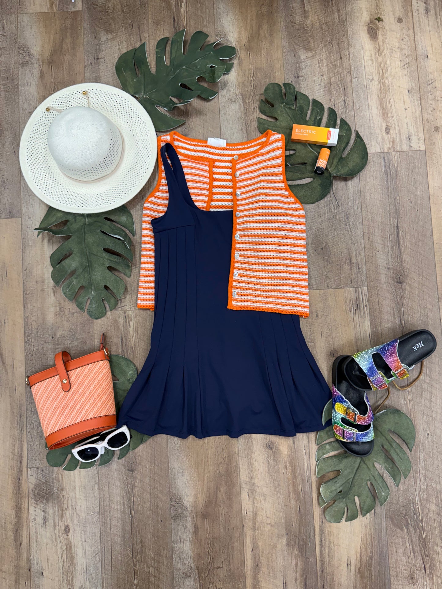 Pleated Mini Dress