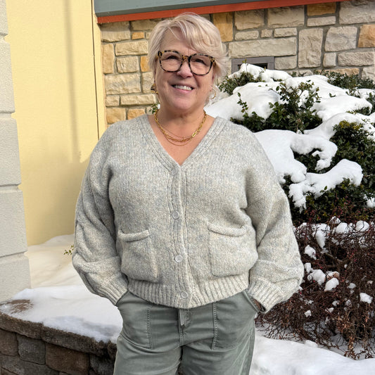 Cable Two-Tone Cardigan