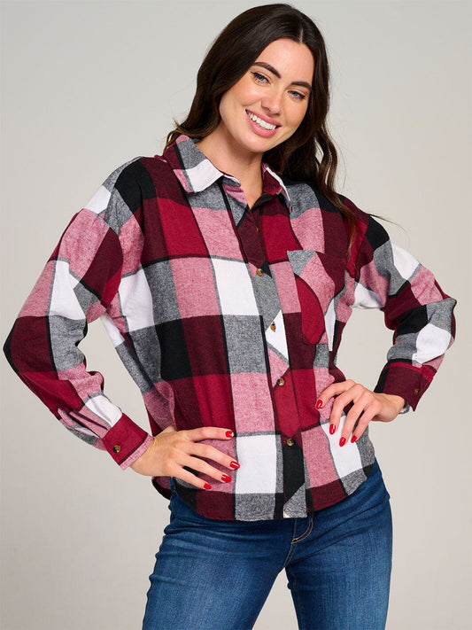 Burgundy Plaid Shacket