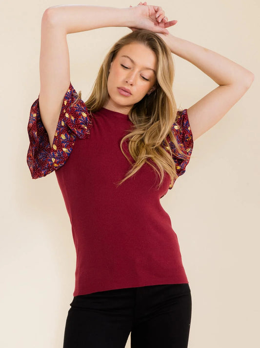 Print Short Sleeve Top