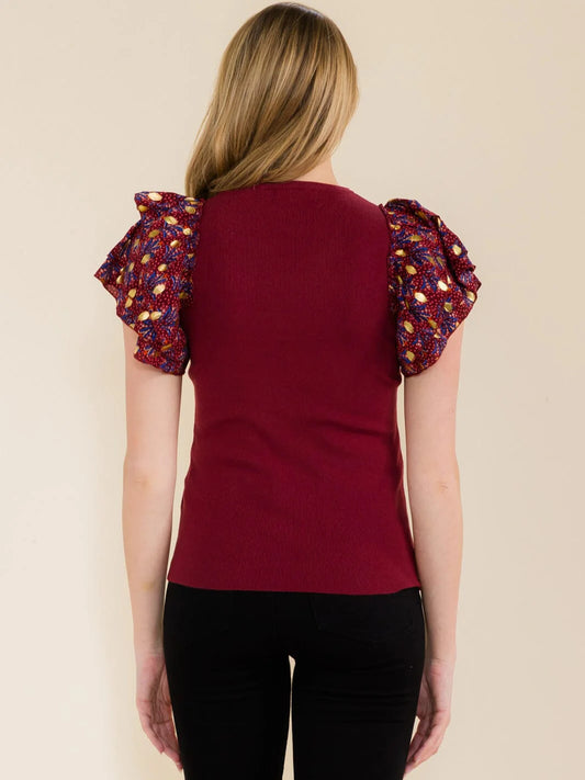 Print Short Sleeve Top