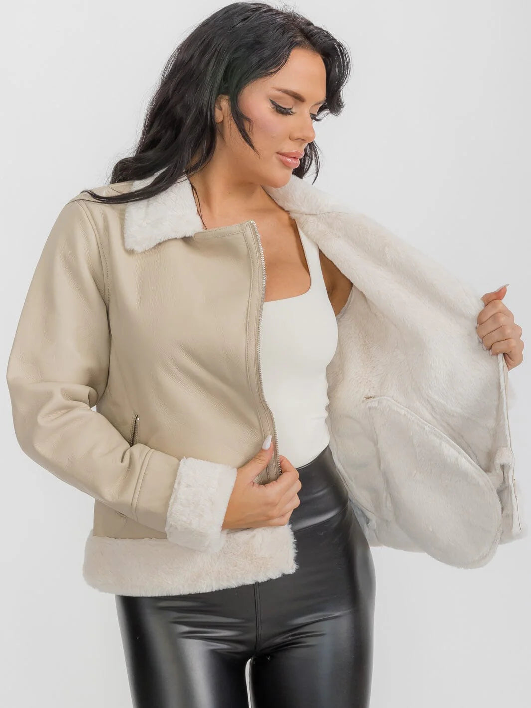 Faux Fur Lined Jacket