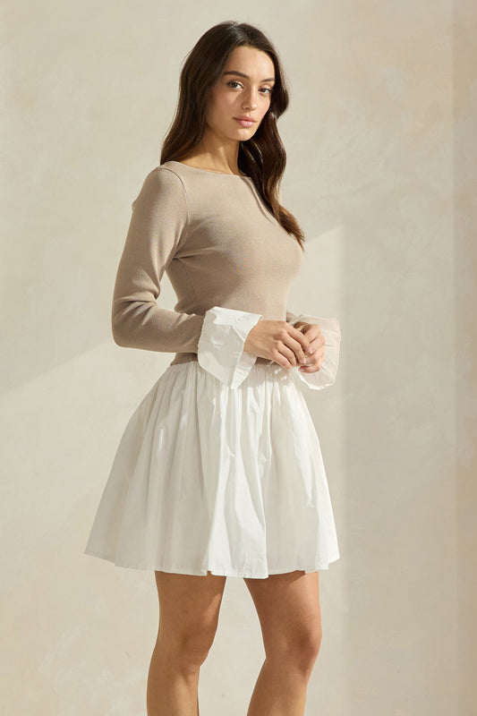 Sweater & Poplin Dress