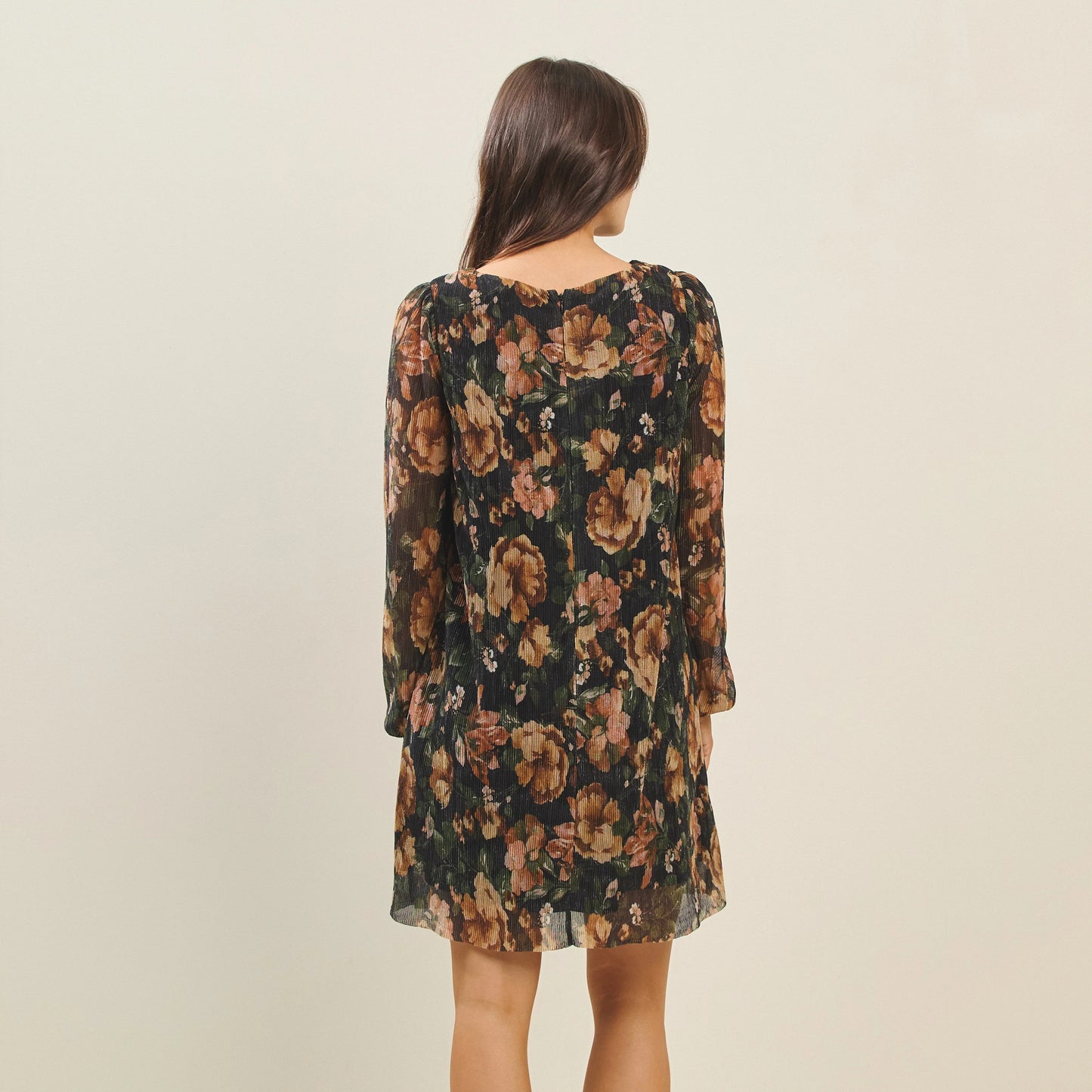 Metallic Floral Mini Dress