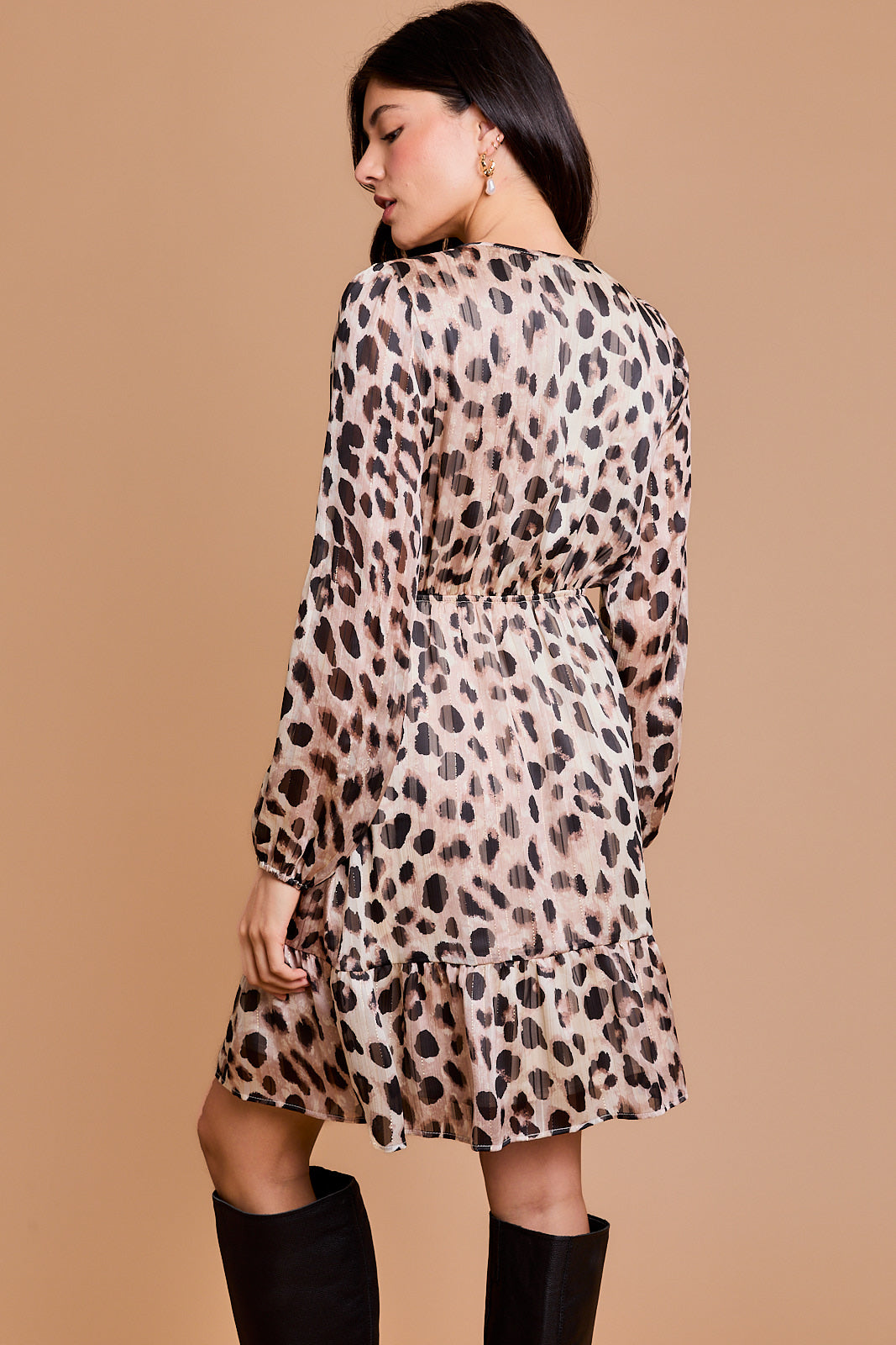 Animal Print V-Neck Dress